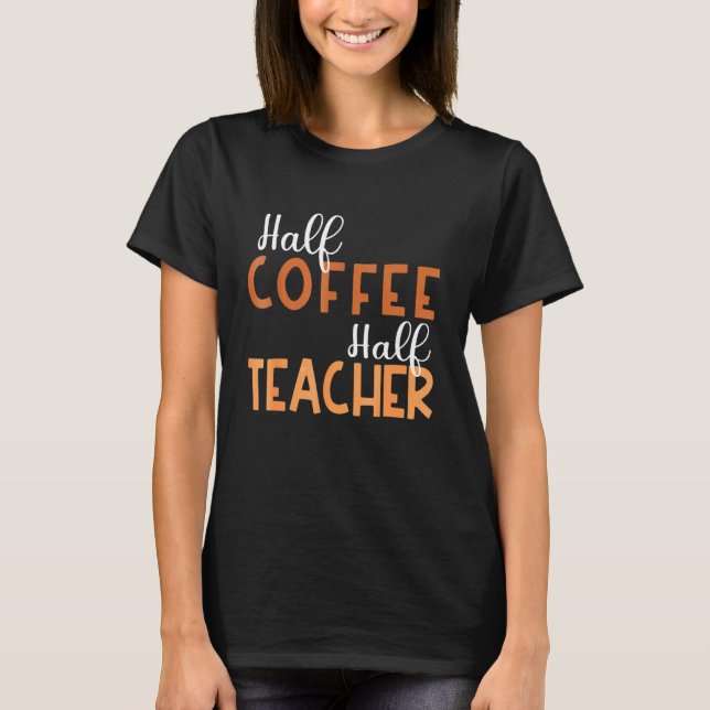 100 dagar tillbaka till skolan hälften kaffe hälft t shirt (Framsida)