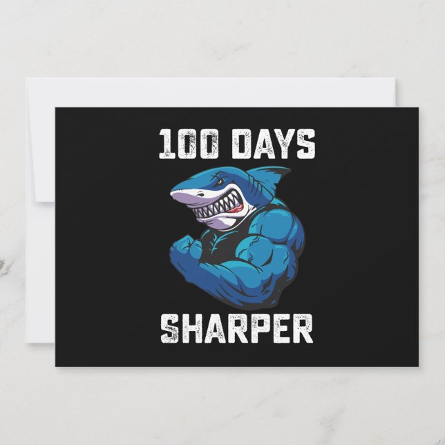 100 dagar Vassare Hajar 100-dagarsdag för skolgymm Inbjudningar (Framsida)