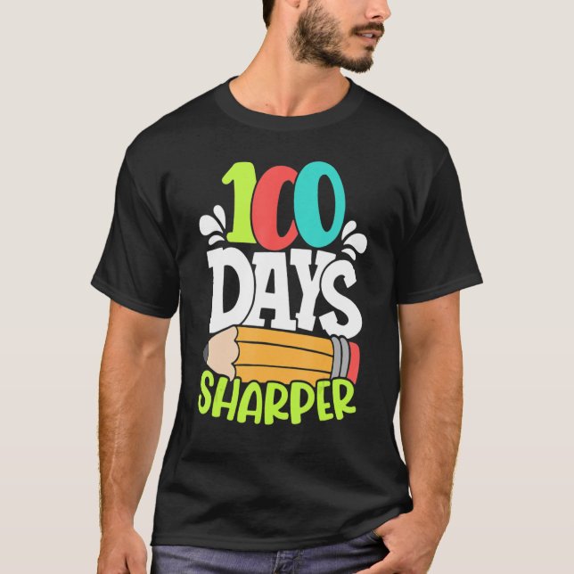 100 dagar Vassare Lycklig 100 dagar i skolkolorfu T Shirt (Framsida)
