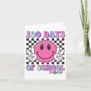 100 dagar Vibes Smile Teacher Boy Girl 100 Dag av Kort