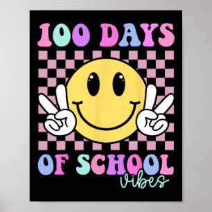 100 dagar Vibes Smile Teacher Boy Girl 100 Dag av Poster