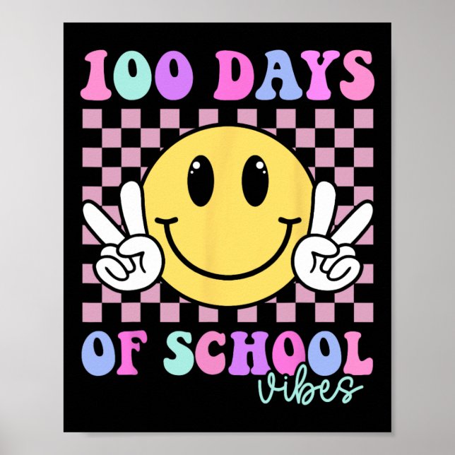 100 dagar Vibes Smile Teacher Boy Girl 100 Dag av Poster (Framsidan)