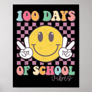 100 dagar Vibes Smile Teacher Boy Girl 100 Dag av Poster