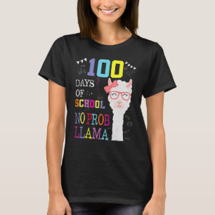 100 dagar vid skola nr Probllama Llama 100 dagar v T Shirt