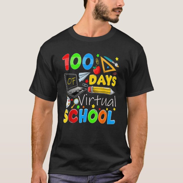 100 dagar virtuella skol lärare 100:e dagen av Sc T Shirt (Framsida)