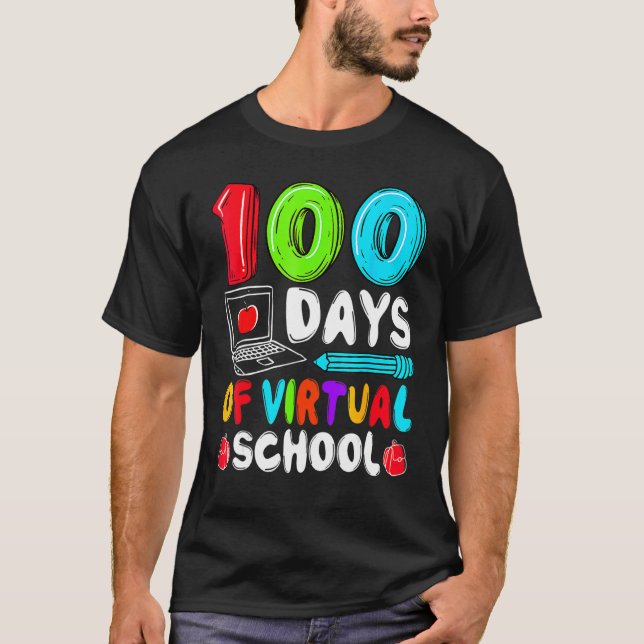 100 dagar virtuella skolan rolig 100: e skoldagen t shirt (Framsida)