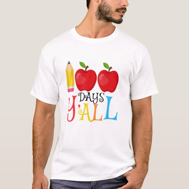 100 dagar Y alla För barn Barn 100: e scho- dagen T Shirt (Framsida)