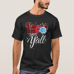100 dagar Y'all Ansikte Mask Lycklig 100-årsdagen T Shirt