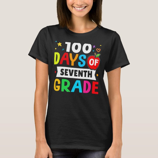 100 dagars 7:e Småbarn Boy Girl T Shirt (Framsida)
