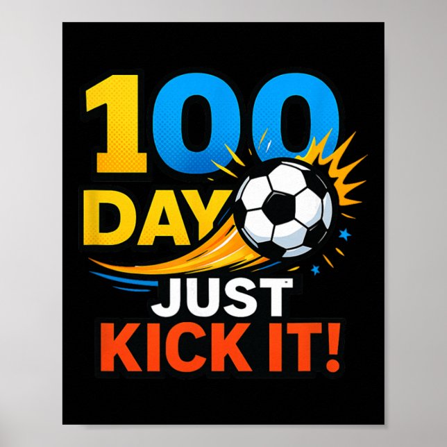 100-dagars bara kicka igång! Fotbollssprängning fi Poster (Framsidan)