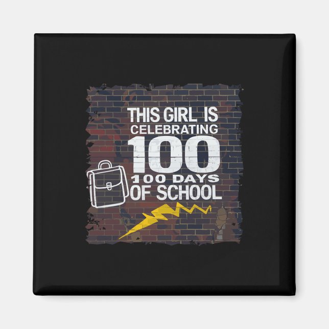 100 dagars bekväm utrustning för flickor 100 dagar magnet (Framsidan)