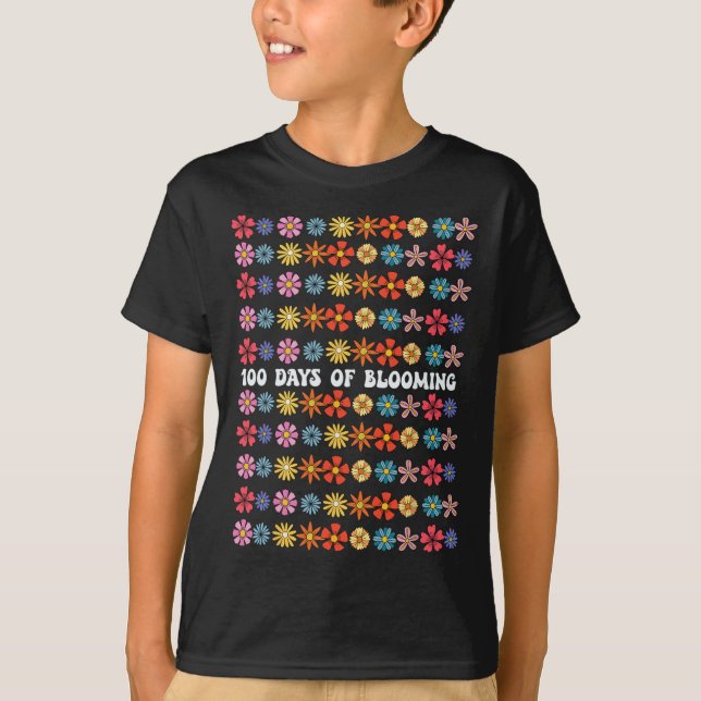 100 dagars blooming Groovy Flowers Lärare Studen T Shirt (Framsida)