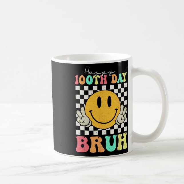 100 dagars Bruh Smile Ansikte 100 dagar för skolpo Kaffemugg (Höger)