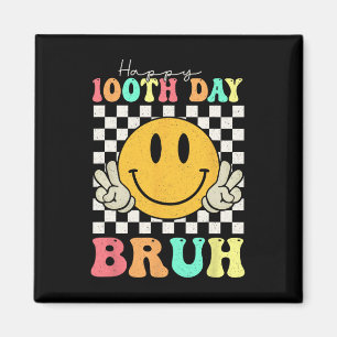 100 dagars Bruh Smile Ansikte 100 dagar för skolpo Magnet