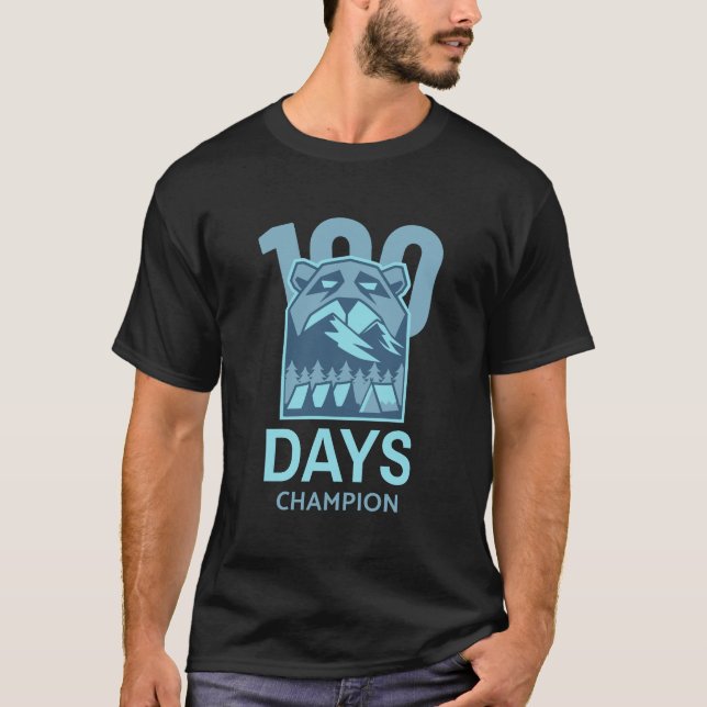 100 dagars champion 100-dagarsutmaning t shirt (Framsida)