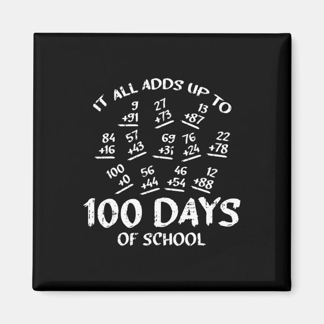 100 dagars Coola för skolmatematik Stud Magnet (Framsidan)