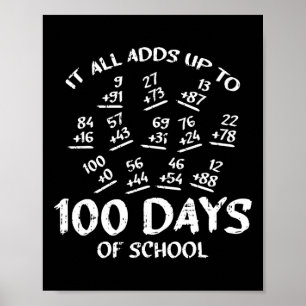 100 dagars Coola för skolmatematik Stud Poster