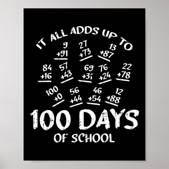 100 dagars Coola för skolmatematik Stud Poster (Framsidan)