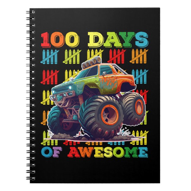 100 dagars Fantastisk Monster Lastbil 100-dagarssk Anteckningsbok (Framsidan)