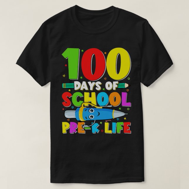 100 dagars förskoleliv lustigt 100 dagar t shirt (Design framsida)