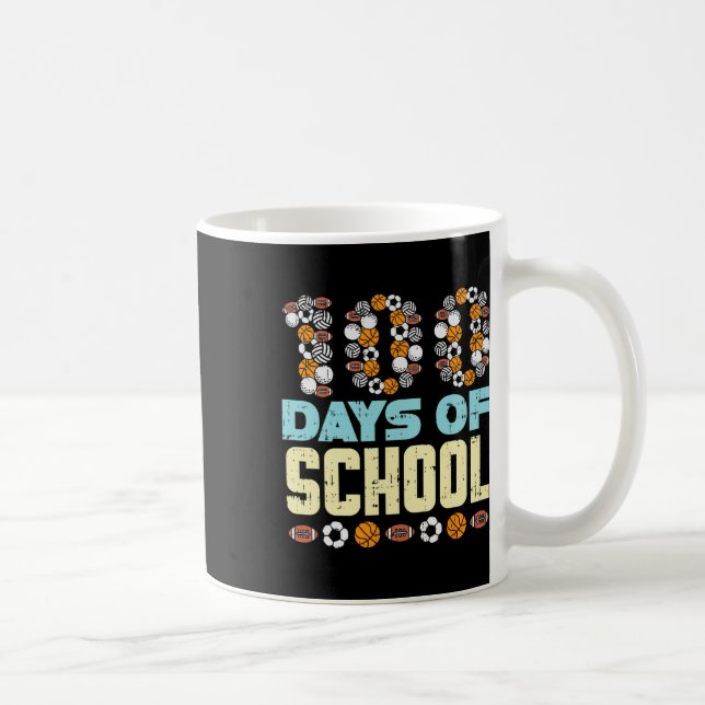 100 dagars fotbollssport i skolbaketboll kaffemugg (Höger)
