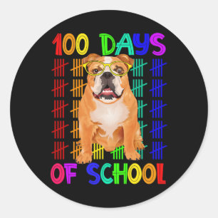 100 dagars Fransk av skolbulldog SMA Runt Klistermärke