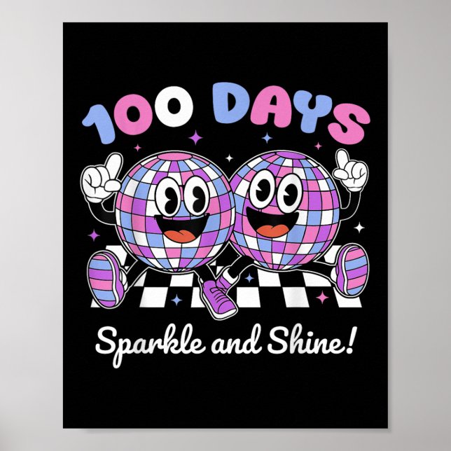 100 dagars Gnistra och Shine 100 Day of School Boy Poster (Framsidan)