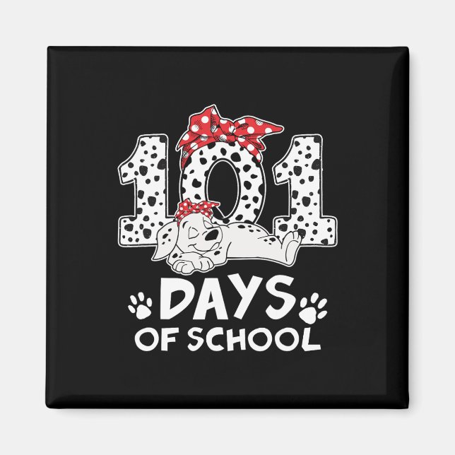 100 dagars Hund i skolan Dalmatien Women Girl 100  Magnet (Framsidan)