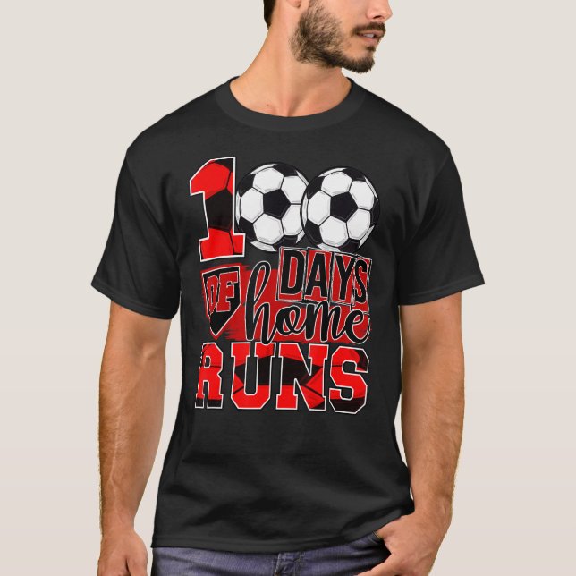 100 dagars inlärning av fotbollsspelare i Springa T Shirt (Framsida)