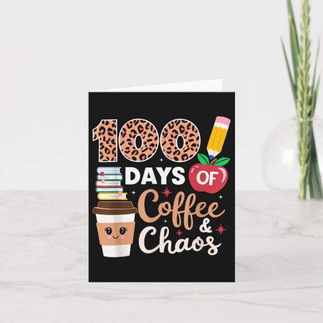 100 dagars kaffe- och kaoslärartid 100 dagar kort (Framsida)