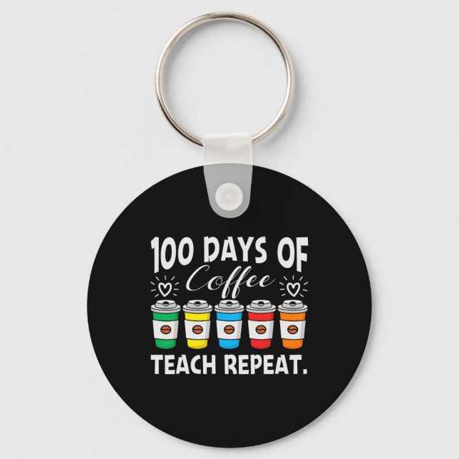 100 dagars kaffemamp, kaos 100 dagars skolte nyckelring (Framsida)