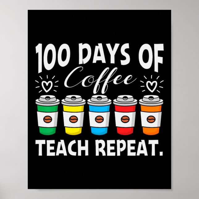 100 dagars kaffemamp, kaos 100 dagars skolte poster (Framsidan)