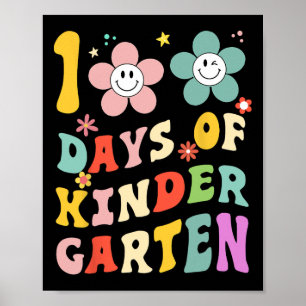 100 dagars Kindergarten Groovy 100-dagarsskola T Poster
