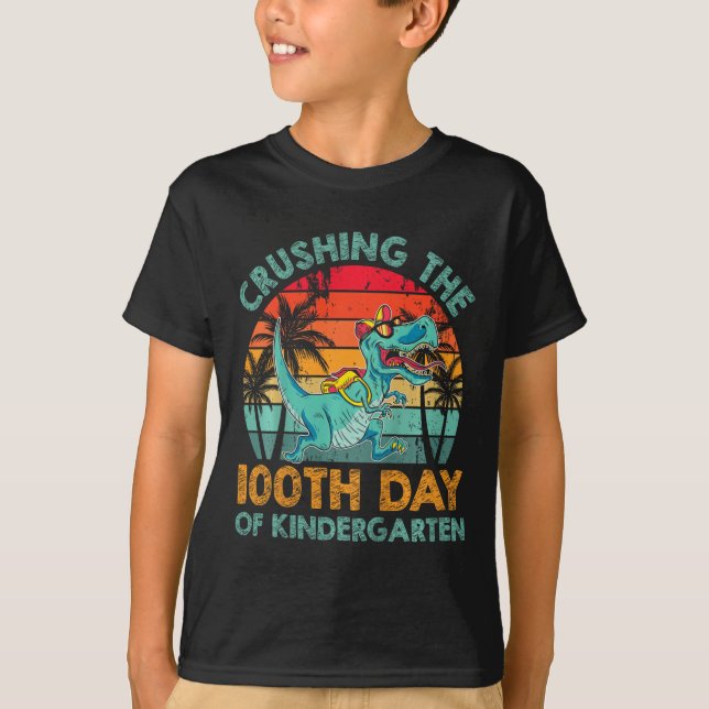 100 dagars Kindergarten-krossning 100 dagar O T Shirt (Framsida)