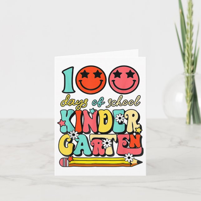 100 dagars Kindergarten Lärare Kids 100 Dag Kort (Framsida)