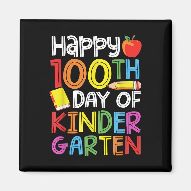 100 dagars Kindergarten Lärare Kids 100 dagar Magnet (Framsidan)