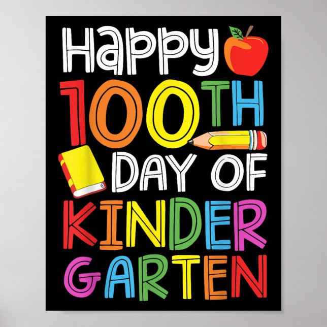 100 dagars Kindergarten Lärare Kids 100 dagar Poster (Framsidan)