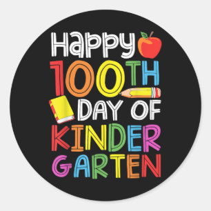 100 dagars Kindergarten Lärare Kids 100 dagar Runt Klistermärke