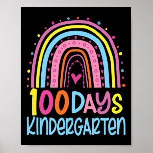 100 dagars Kindergarten Rainbow Lycklig 100 Dag O Poster