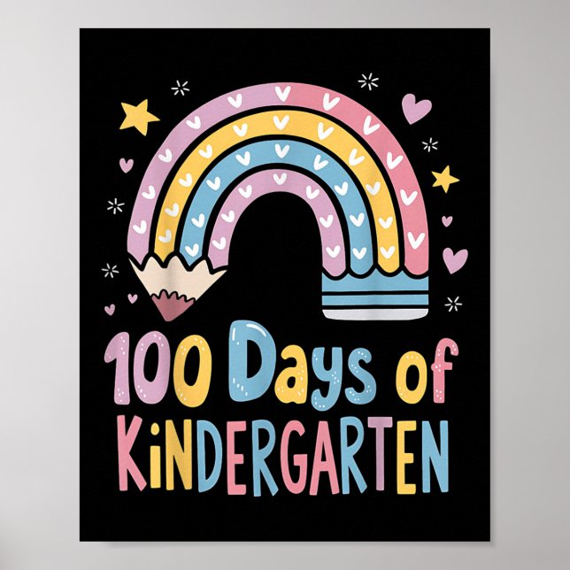 100 dagars Kindergarten Shirt Girls 100 dagar Poster (Framsidan)