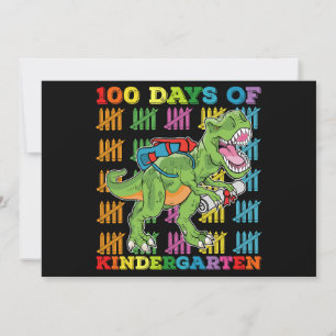 100 dagars Kindergarten T Rex Dinosaur School Inbjudningar