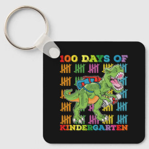 100 dagars Kindergarten T Rex Dinosaur School Nyckelring