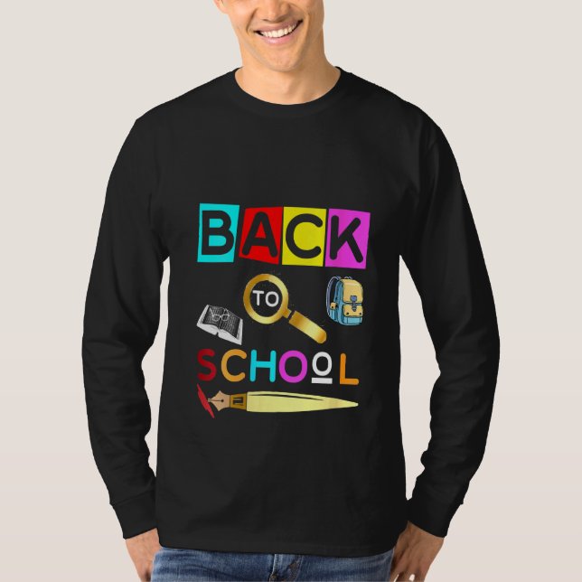 100-dagars Kindergarten Teac i Back to school T Shirt (Framsida)