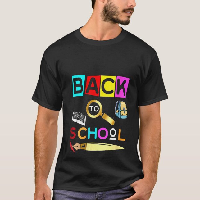 100-dagars Kindergarten Teac i Back to school T Shirt (Framsida)