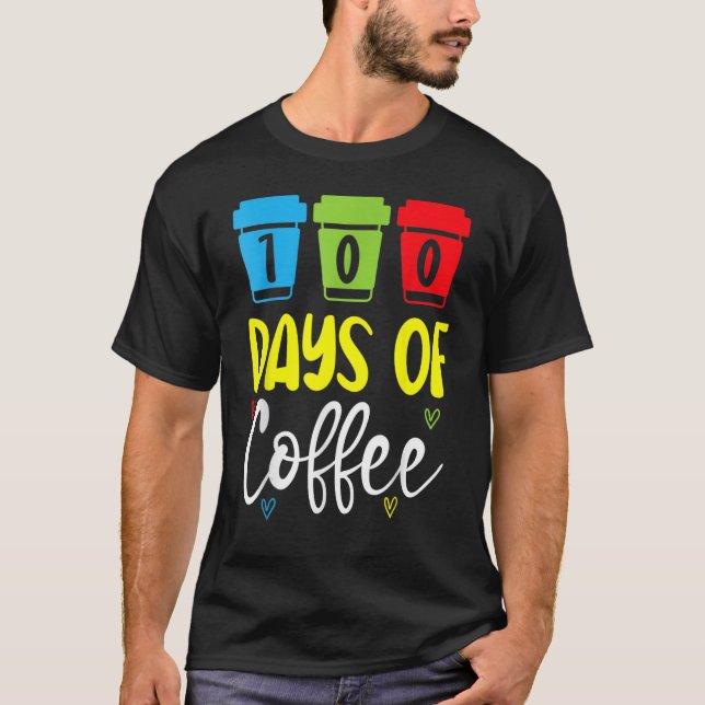 100 dagars koffeinfri skollärarkop t shirt (Framsida)