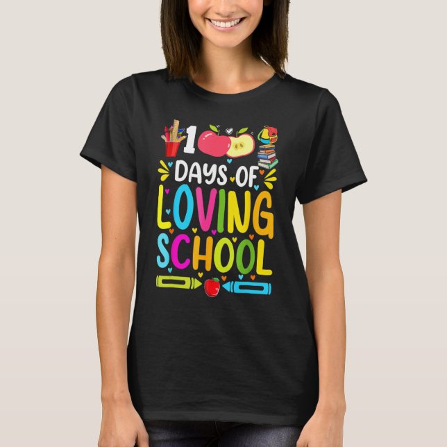 100 dagars lektioner i skolan 100-dagars skoldag t shirt (Framsida)