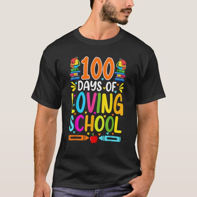 100 dagars lektioner i skolan 100-dagars skoldag t shirt (Framsida)