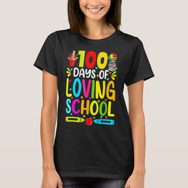100 dagars lektioner i skolan 100-dagars skoldag t shirt (Framsida)