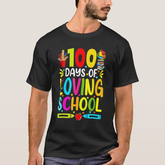 100 dagars lektioner i skolan 100-dagars skoldag t shirt (Framsida)