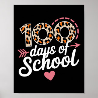 100 dagars leopard Heart Girls Women Kids Poster